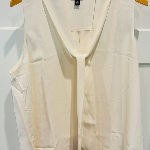 Ann Taylor Cream Tie-Front Blouse – Size Large - Picture 1 of 4